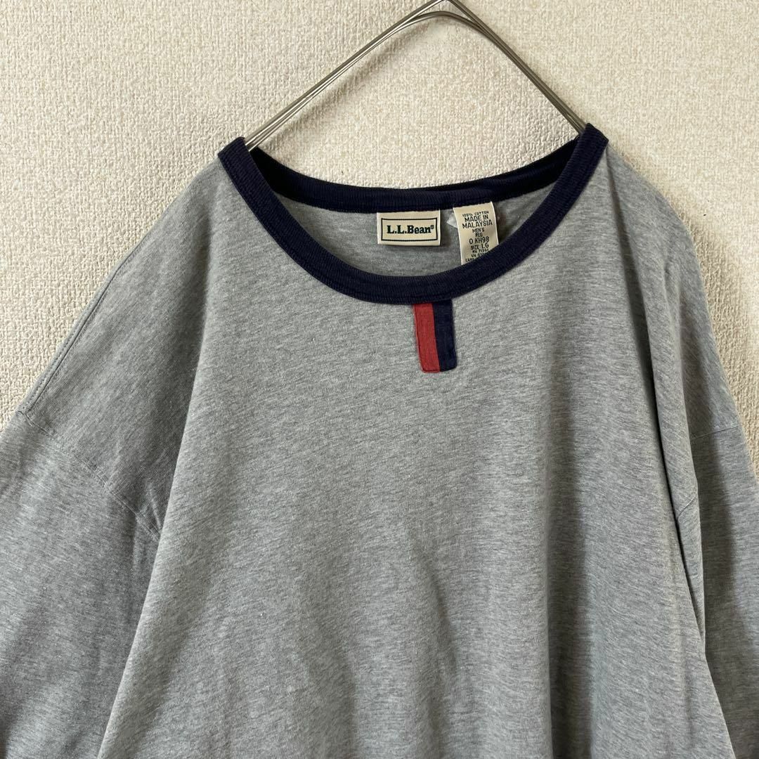 L.L.Bean(エルエルビーン)のU3 L.L.BEAN ヘンリーリンガーネックシャツ　ラグランtシャツ Ｌメンズ メンズのトップス(Tシャツ/カットソー(半袖/袖なし))の商品写真