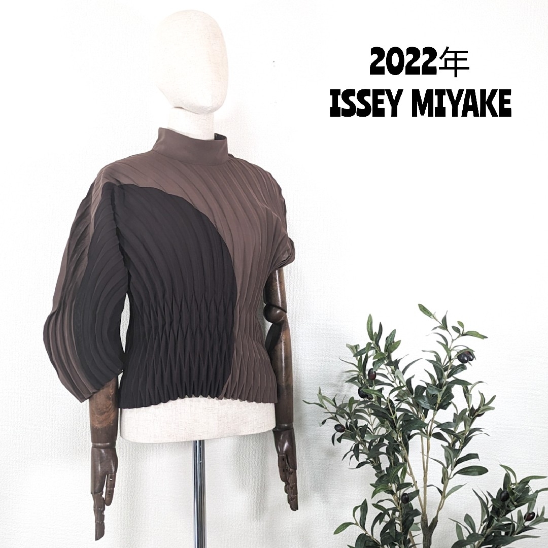 ISSEY MIYAKE(イッセイミヤケ)の★ 2022年 イッセイミヤケ ★ ハンドプリーツ ハイネック ブラウス レディースのトップス(シャツ/ブラウス(長袖/七分))の商品写真