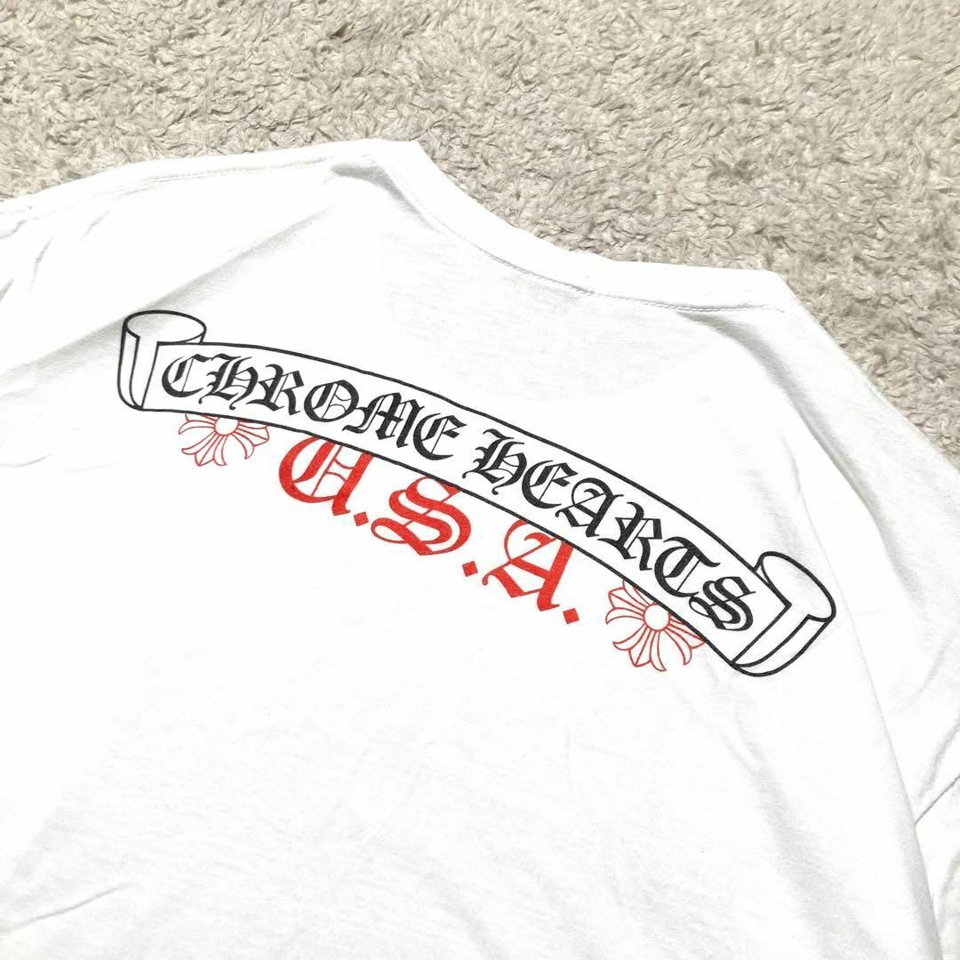 Chrome Hearts(クロムハーツ)の【人気☆XL】CHROME HEARTS Tシャツ ホワイト バックロゴ 朱色 メンズのトップス(Tシャツ/カットソー(半袖/袖なし))の商品写真