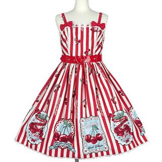 Angelic Pretty - Cherry Stamp ジャンパースカート 赤 Angelic Pretty