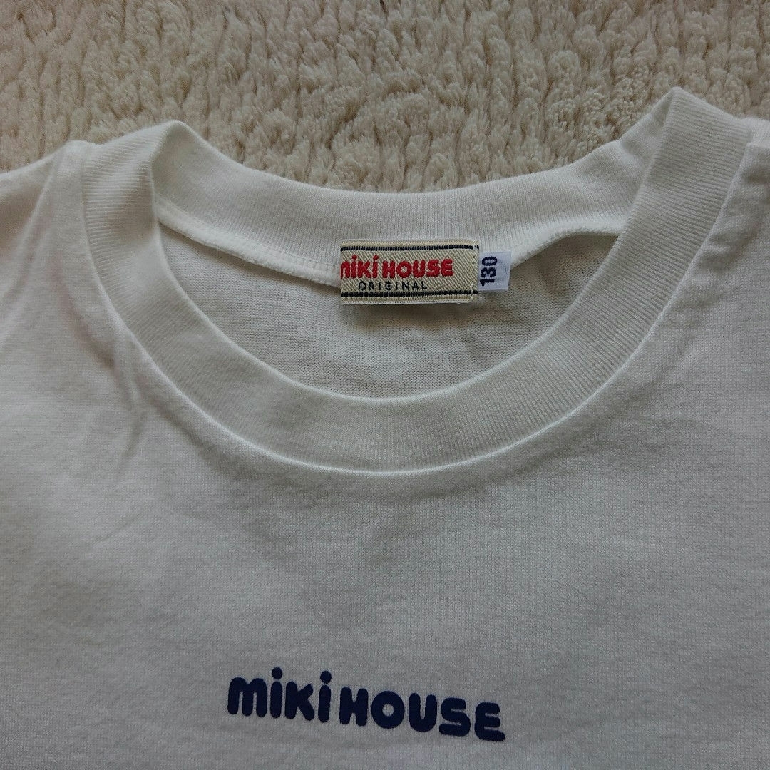 mikihouse(ミキハウス)の130 ミキハウス ロゴ半袖Ｔシャツ  白 キッズ/ベビー/マタニティのキッズ服女の子用(90cm~)(Tシャツ/カットソー)の商品写真
