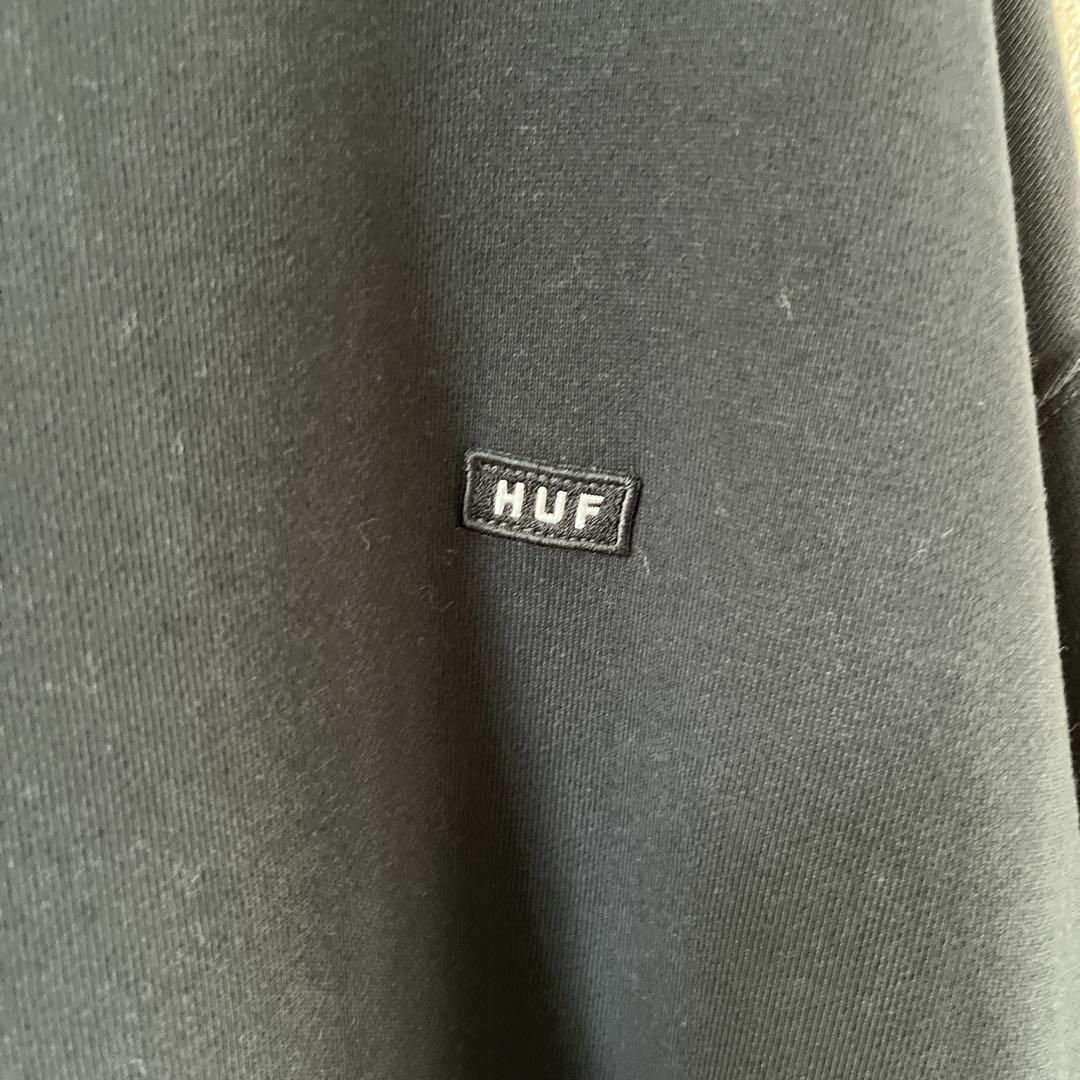 HUF(ハフ)のU3 HUF ハフ　半袖スウェットトレーナー　胸ロゴ　XLメンズ相当　黒ゆるだぼ メンズのトップス(スウェット)の商品写真