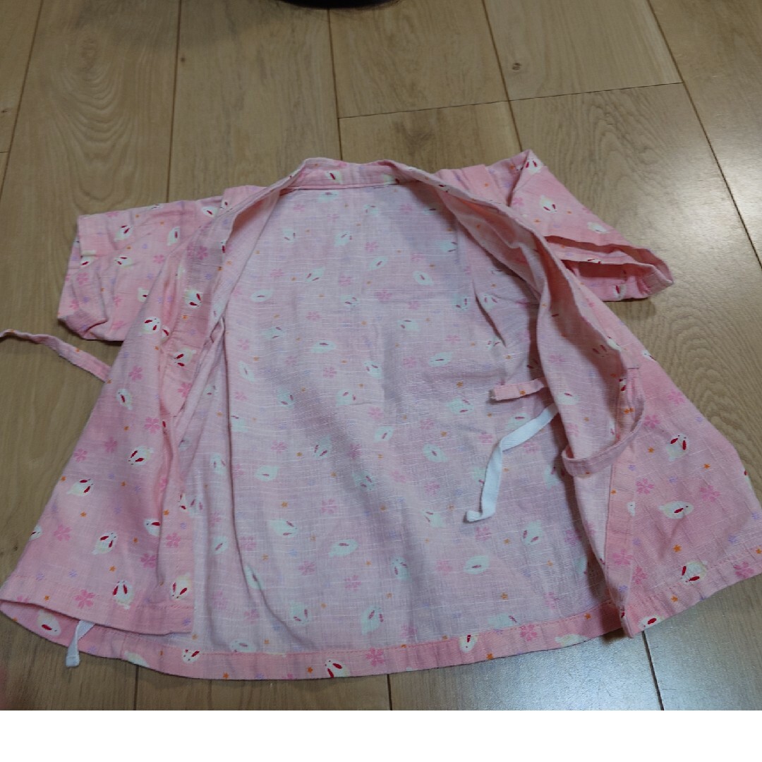 甚平うさぎ柄/95cm キッズ/ベビー/マタニティのキッズ服女の子用(90cm~)(甚平/浴衣)の商品写真