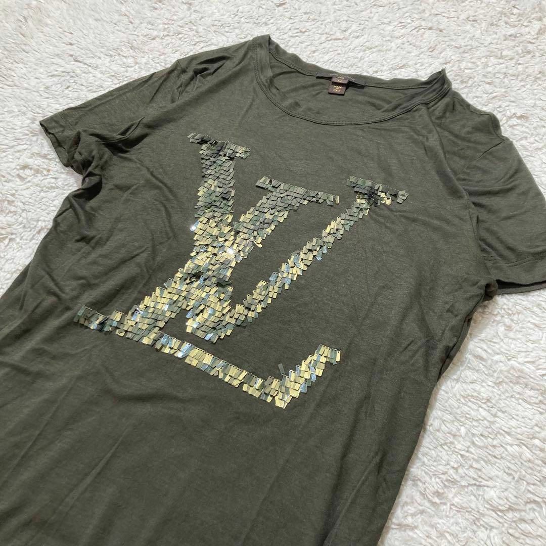 LOUIS VUITTON(ルイヴィトン)の【極美品】LOUIS VUITTON Tシャツ カーキ ロゴ エスニック M レディースのトップス(Tシャツ(半袖/袖なし))の商品写真