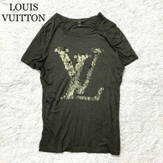 LOUIS VUITTON - 【極美品】LOUIS VUITTON Tシャツ カーキ ロゴ エスニック M