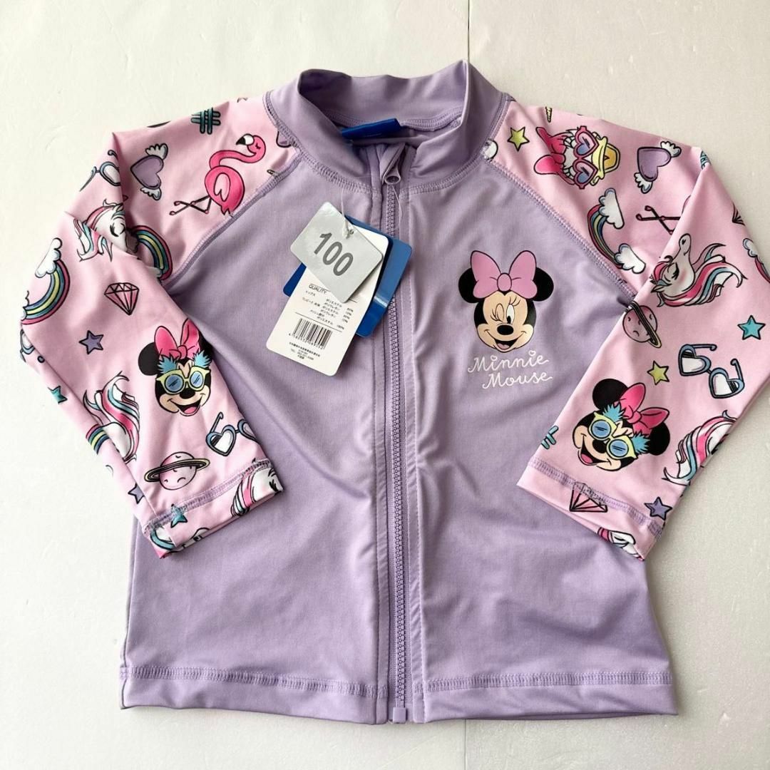 ディズニー　ミニーマウス　水着 ラッシュガード スイムウェア ワンピース キッズ/ベビー/マタニティのキッズ服女の子用(90cm~)(水着)の商品写真