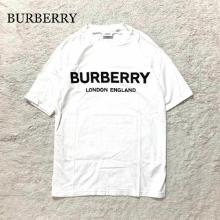 バーバリー(BURBERRY)の【極美品】 BURBERRY バーバリー Tシャツ 白 コットン ロゴ XS(Tシャツ/カットソー(半袖/袖なし))