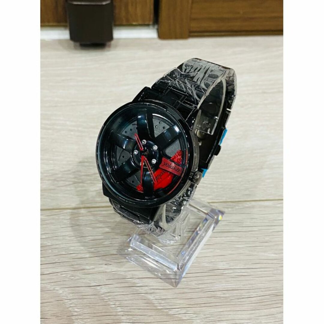 YOLAKO 正規品ホイール腕時計　新品　限定販売　レッドカラー メンズの時計(腕時計(アナログ))の商品写真