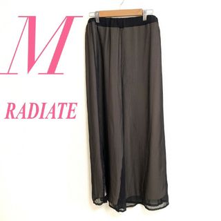 RADIATE　ワイドパンツ　M　ブラック　上品　シフォン　ポリ100%(カジュアルパンツ)