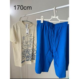 新品未使用　ソニック　sonic Tシャツ　男の子　半袖　ハーフパンツ170cm(Tシャツ/カットソー)