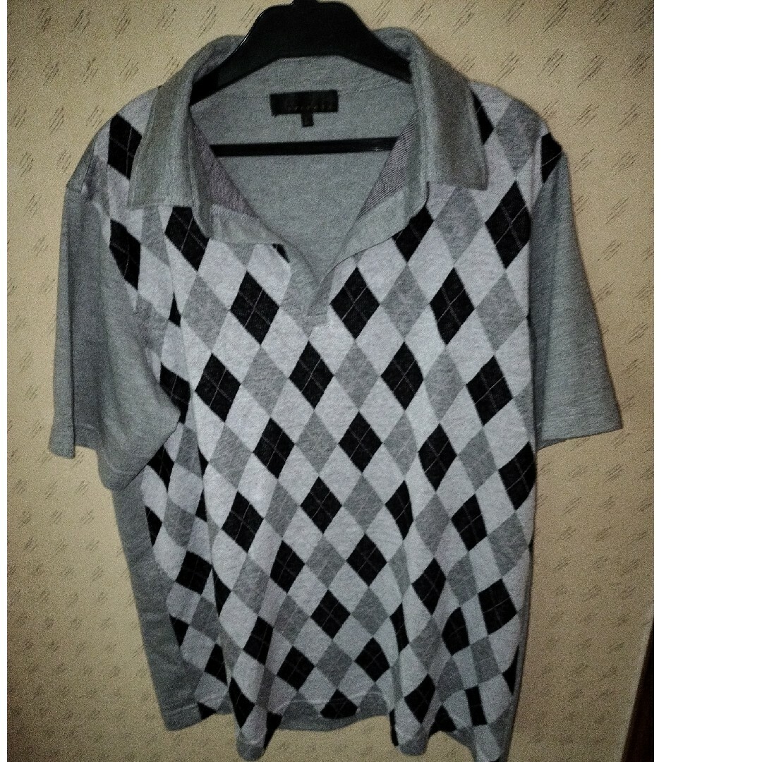 アーガイル柄メンズ半袖シャツ メンズのトップス(Tシャツ/カットソー(半袖/袖なし))の商品写真
