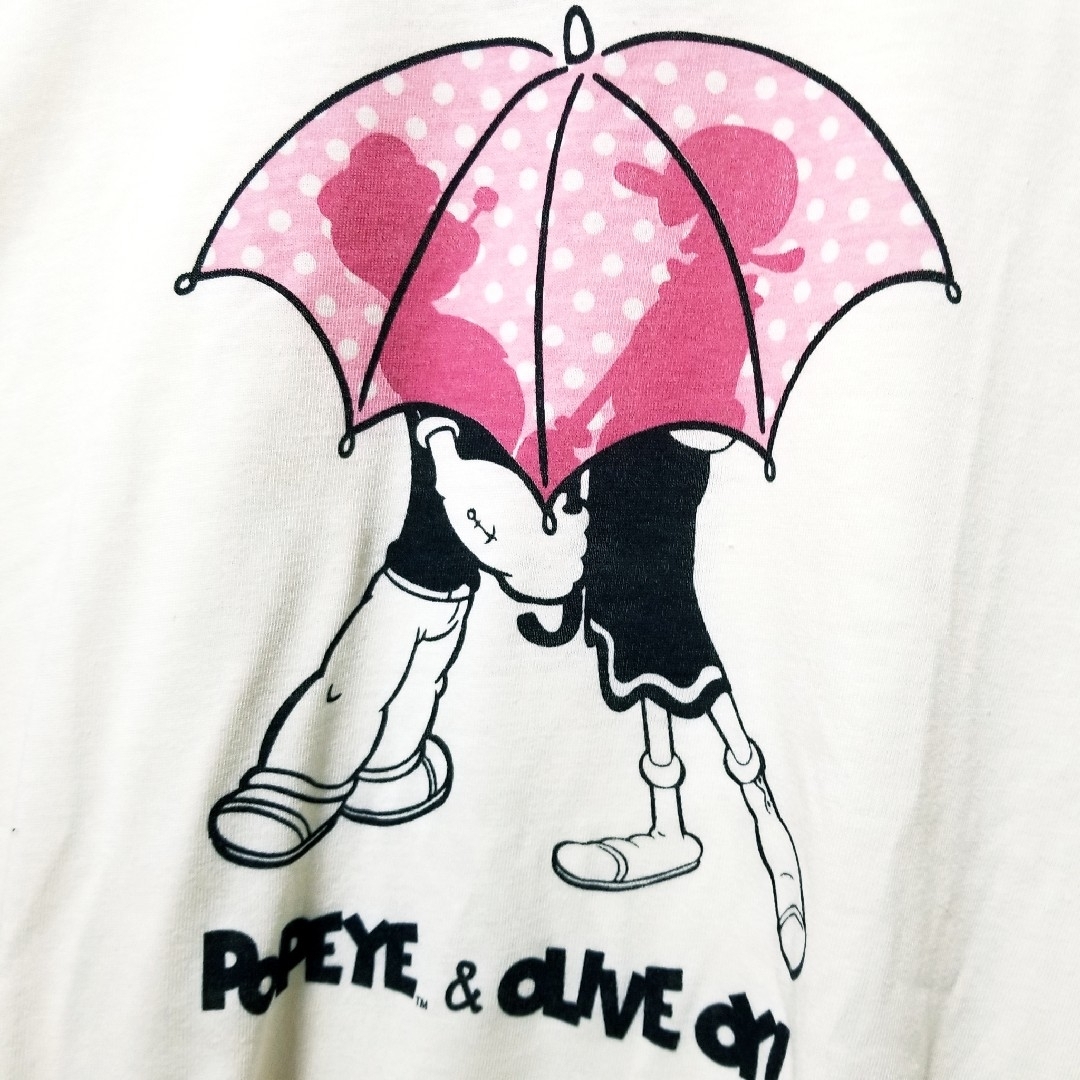 POPEYE　ポパイ　オリーブ　新品　Tシャツ  半袖　あいあい傘　XLサイズ レディースのトップス(Tシャツ(半袖/袖なし))の商品写真