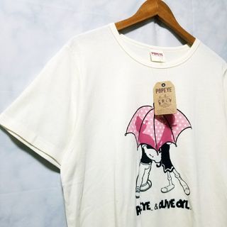 POPEYE　ポパイ　新品　Tシャツ  半袖　オリーブ　あいあい傘　LLサイズ