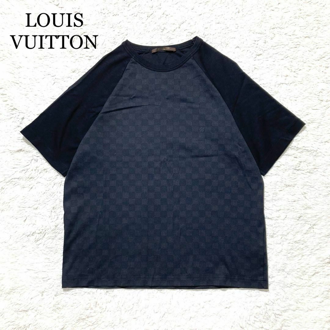 LOUIS VUITTON(ルイヴィトン)の【未使用級】LOUIS VUITTON Tシャツ ラグラン ダミエ ロゴ L メンズのトップス(Tシャツ/カットソー(半袖/袖なし))の商品写真