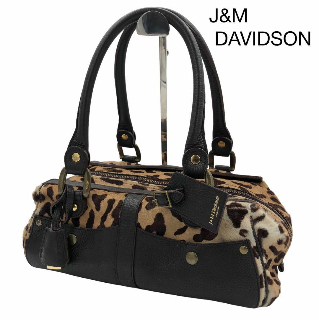 J&M DAVIDSON(ジェイアンドエムデヴィッドソン)のJ&M DAVIDSON ショルダーバッグ ハラコ レオパード ボストン レディースのバッグ(ハンドバッグ)の商品写真