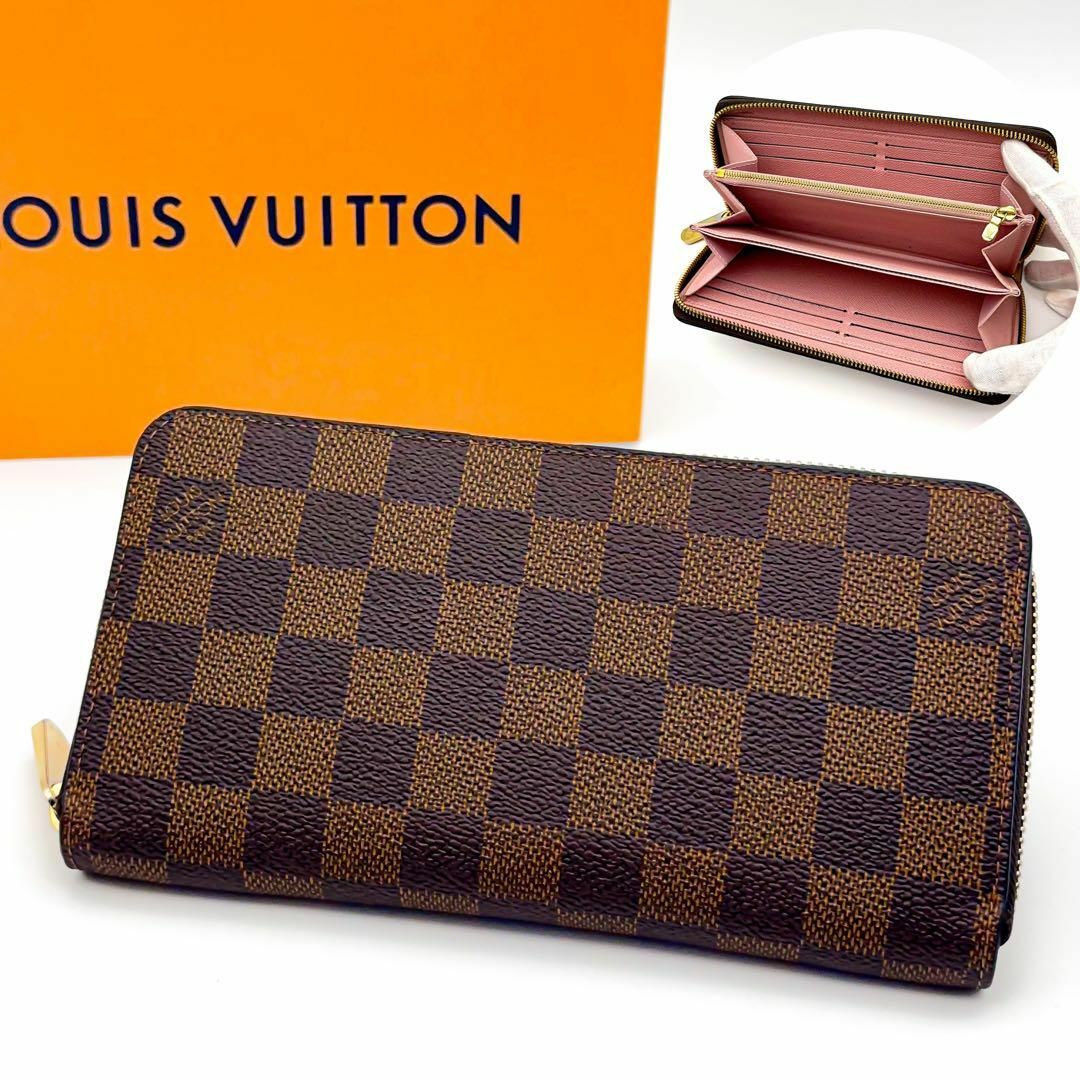 LOUIS VUITTON(ルイヴィトン)の【超極美品】 ルイヴィトン ダミエ ジッピーウォレット ローズバレリーヌ 長財布 レディースのファッション小物(財布)の商品写真