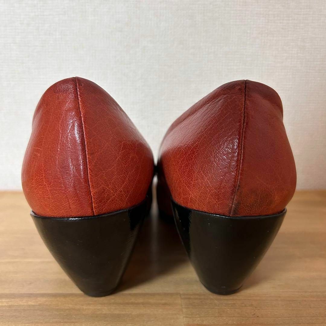 RABOKIGOSHI works(ラボキゴシワークス)のラボキゴシワークス　ブラウン　茶色　23.5cm パンプス　太ヒール　本革 レディースの靴/シューズ(ハイヒール/パンプス)の商品写真