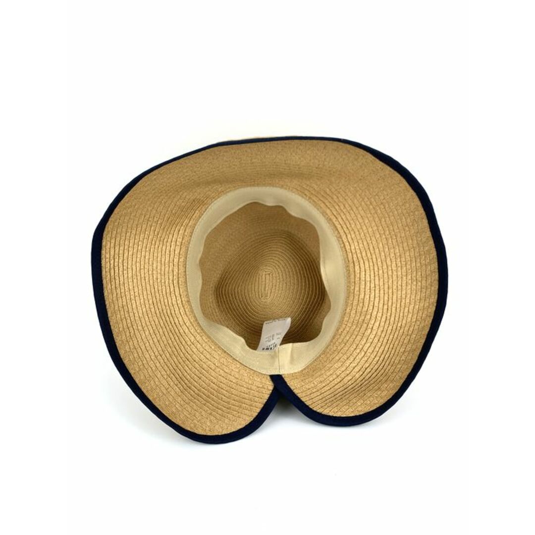 ビームスハート ペーパーハット 麦わら帽子 つば広 リボン ブランド レディース 57.5サイズ ベージュ BEAMS HEART レディースの帽子(ハット)の商品写真