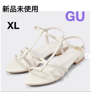 ジーユー(GU)の【新品未使用】GU   ポインテッドフラットサンダル　XL ホワイト (サンダル)