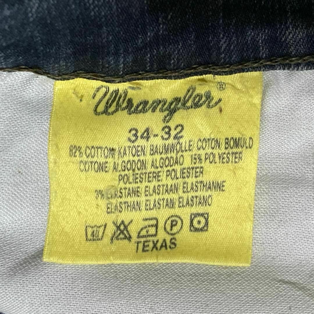 Wrangler(ラングラー)のラングラー デニム ジーンズ W34 ストレート 革パッチ ストレッチ bb3 メンズのパンツ(デニム/ジーンズ)の商品写真