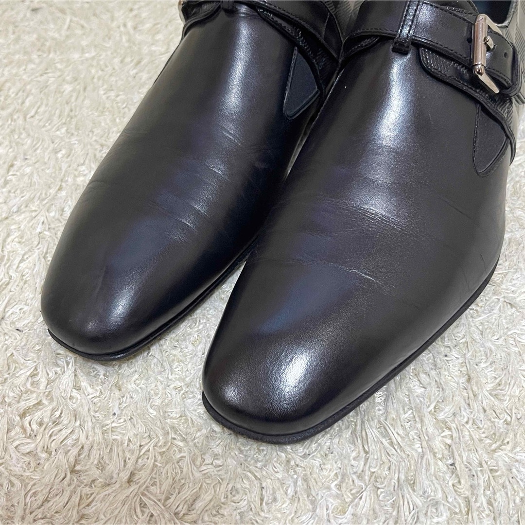 LOUIS VUITTON(ルイヴィトン)の美品　ルイヴィトン　ビジネスシューズ　ダミエ　レザー　シングル　モンク　ブラック メンズの靴/シューズ(ドレス/ビジネス)の商品写真