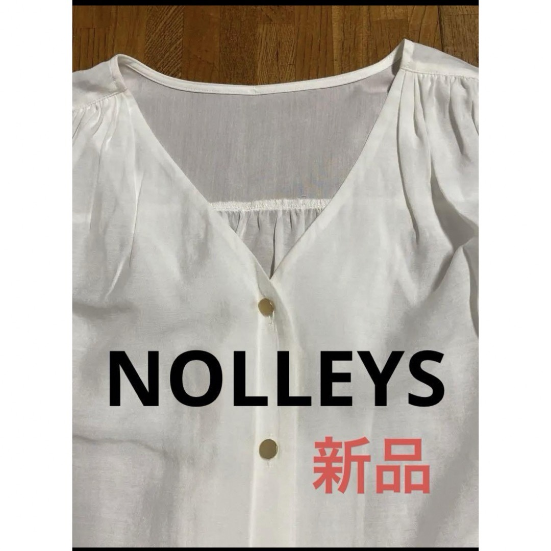 NOLLEY'S(ノーリーズ)の新品未使用　ノーリーズ　ブラウス　トップス　白　ホワイト レディースのトップス(シャツ/ブラウス(長袖/七分))の商品写真