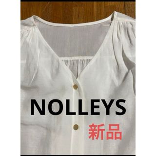 ノーリーズ(NOLLEY'S)の新品未使用　ノーリーズ　ブラウス　トップス　白　ホワイト(シャツ/ブラウス(長袖/七分))