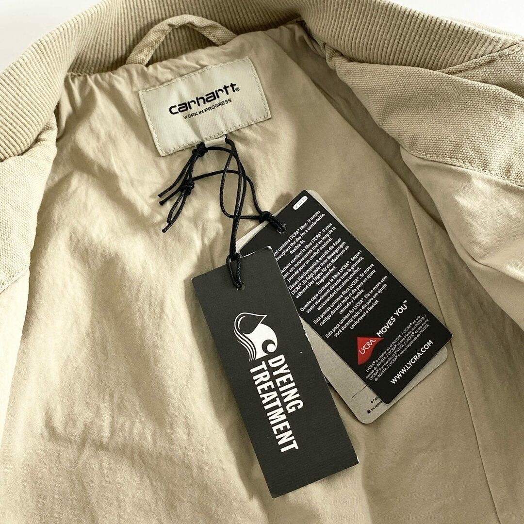 carhartt(カーハート)の60e12 《未使用保管品》 タグ付 Carhartt WIP カーハート ダブルアイピ― SANTA FE BOMBER サンタフェボンバー ジャケット ブルゾン I030284 XSサイズ ベージュ コットン レディースのジャケット/アウター(ブルゾン)の商品写真