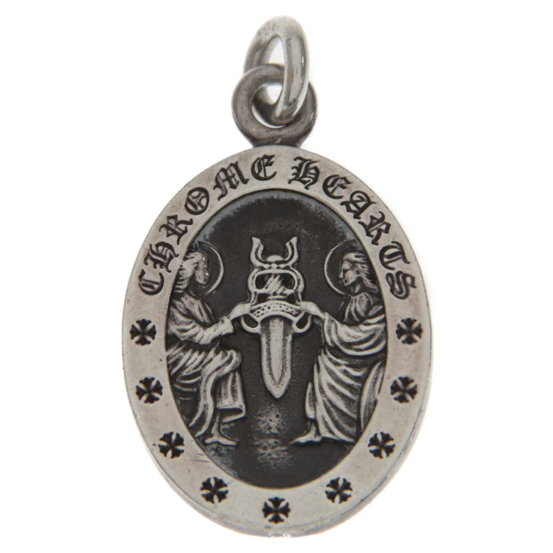 Chrome Hearts(クロムハーツ)のCHROME HEARTS クロムハーツ ANGEL MEDAL OVAL エンジェルメダルオーバル ネックレストップ シルバー メンズのアクセサリー(ネックレス)の商品写真