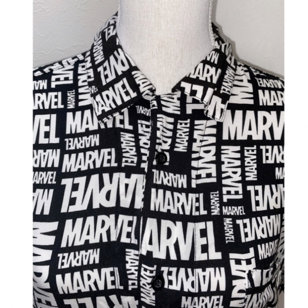 MARVEL(マーベル)の【美品 L】マーベル総柄シャツ レディースのトップス(シャツ/ブラウス(半袖/袖なし))の商品写真