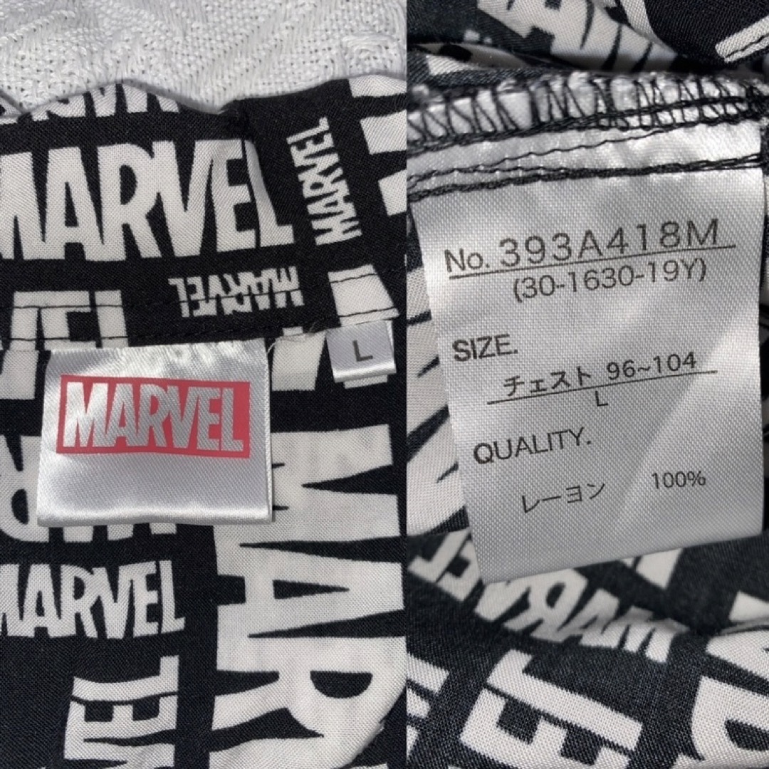 MARVEL(マーベル)の【美品 L】マーベル総柄シャツ レディースのトップス(シャツ/ブラウス(半袖/袖なし))の商品写真