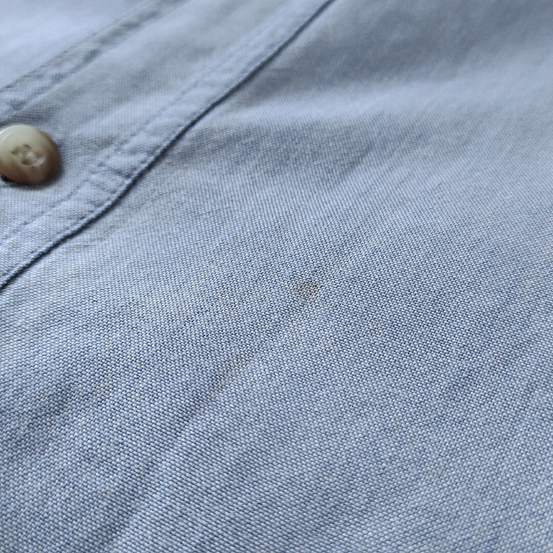 【オーバーサイズ】PEPSI☆デニム風半袖シャツ　M（XL相当）ライトブルー　青 メンズのトップス(シャツ)の商品写真
