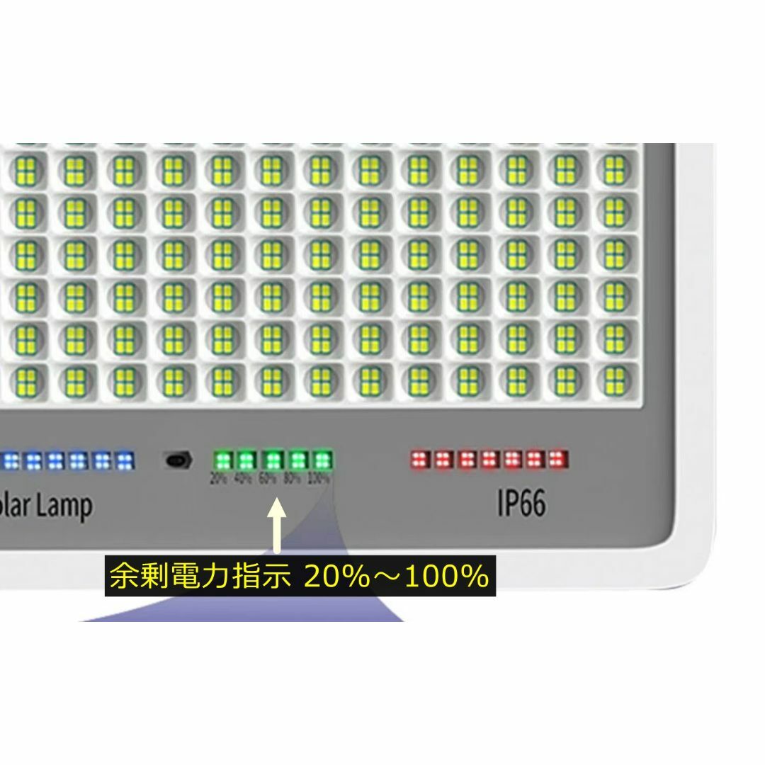 ソーラーライト 太陽光発電 LED投光器 玄関 庭灯 電気代不要 リモコン付き インテリア/住まい/日用品のライト/照明/LED(その他)の商品写真