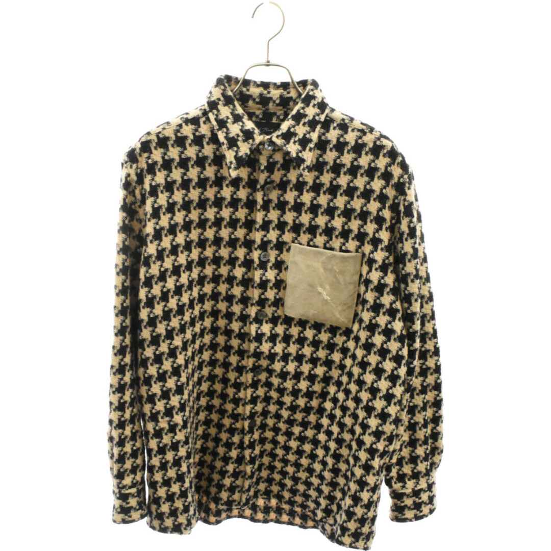 Laid Back レイドバック 21AW TWEED DRESS SHIRTS ツイードドレス ミリタリーキャンバスポケット ウール長袖シャツ ベージュ/ブラック メンズのトップス(シャツ)の商品写真