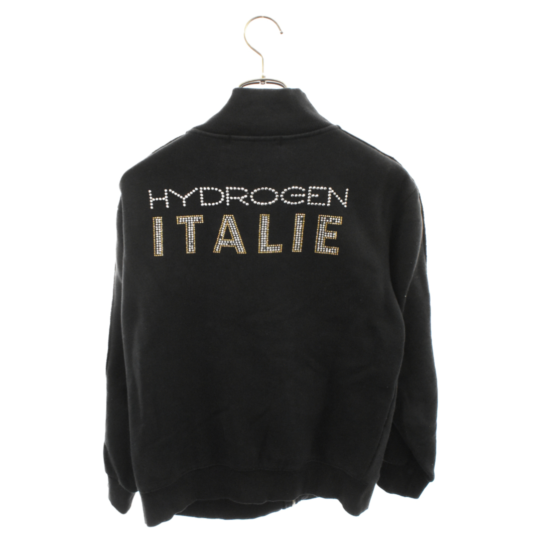 HYDROGEN(ハイドロゲン)のHYDROGEN ハイドロゲン ストーン スカル ロゴ ジップアップ スウェット トラックジャケット ブラック メンズのジャケット/アウター(フライトジャケット)の商品写真