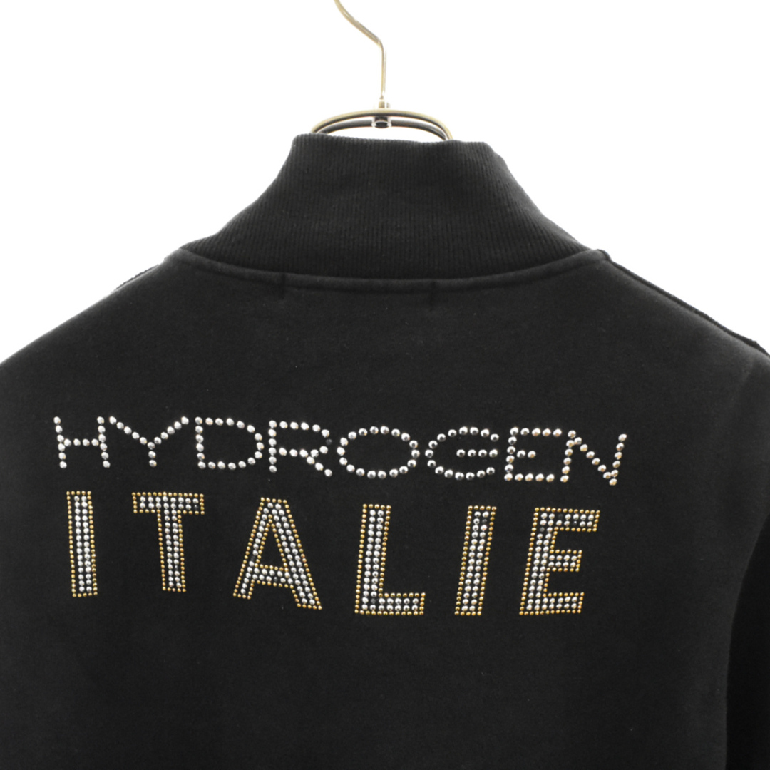 HYDROGEN(ハイドロゲン)のHYDROGEN ハイドロゲン ストーン スカル ロゴ ジップアップ スウェット トラックジャケット ブラック メンズのジャケット/アウター(フライトジャケット)の商品写真