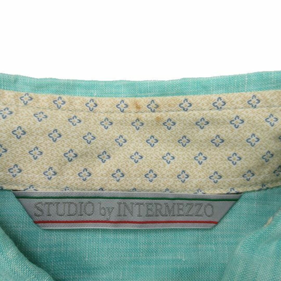 インターメッツォ INTERMEZZO studio リネンシャツ 長袖 緑 メンズのトップス(シャツ)の商品写真