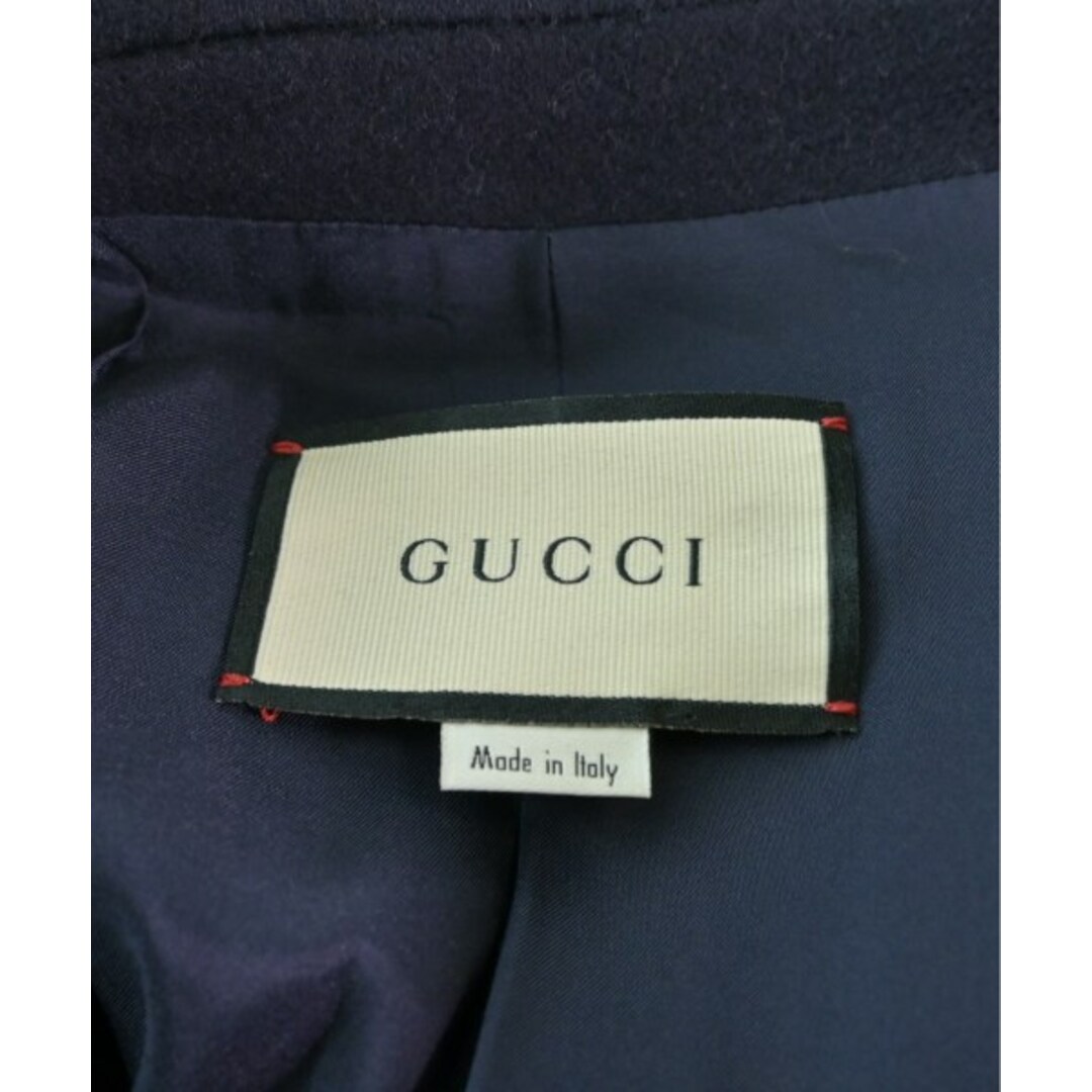 Gucci(グッチ)のGUCCI グッチ チェスターコート 40(M位) 紺 【古着】【中古】 レディースのジャケット/アウター(チェスターコート)の商品写真