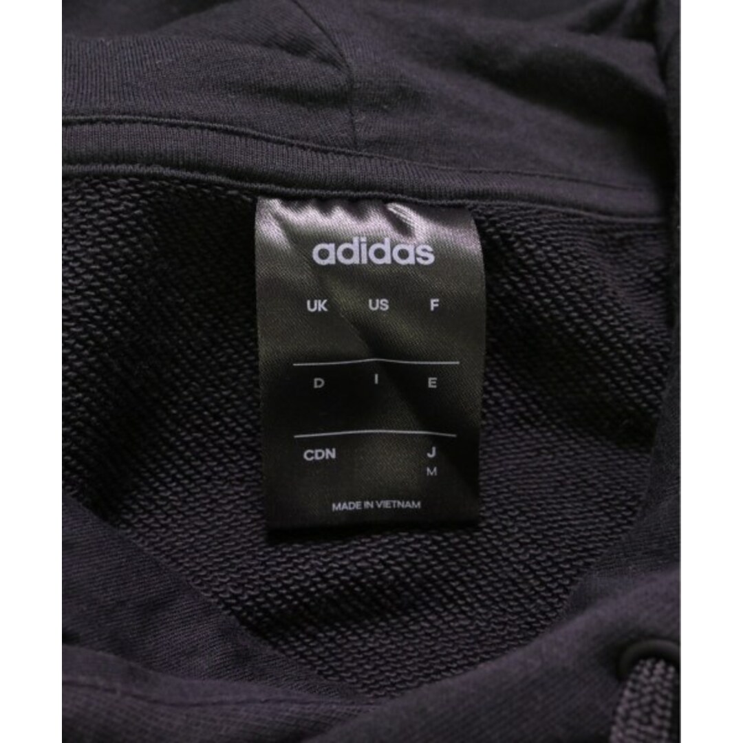 adidas(アディダス)のadidas アディダス パーカー M 黒x白 【古着】【中古】 メンズのトップス(パーカー)の商品写真