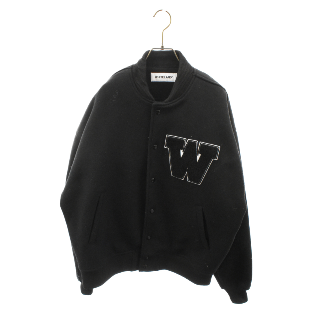 WHITELAND BLACKBURN ホワイトランドブラックバーン フロント ワッペン ウール スタジャン ブルゾン ブラック 21A-BSL408-WL メンズのジャケット/アウター(スタジャン)の商品写真