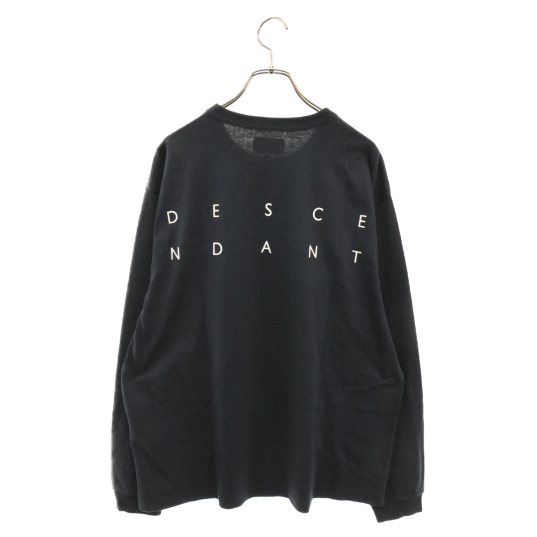 DESCENDANT(ディセンダント)のDESCENDANT ディセンダント バックロゴ プリント クルーネック 長袖 Tシャツ カットソー ブラック メンズのトップス(Tシャツ/カットソー(七分/長袖))の商品写真