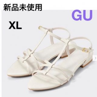 ジーユー(GU)の【新品未使用】GU   ポインテッドフラットサンダル　ホワイト　XL(サンダル)