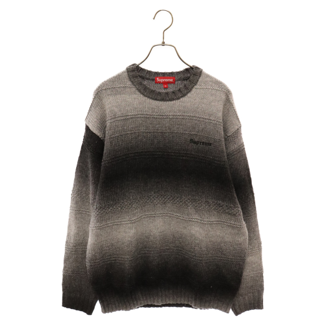 Supreme(シュプリーム)のSUPREME シュプリーム 22AW Gradient Stripe Sweater クルーネック ストライプ ニット セーター ブラック/グレー メンズのトップス(ニット/セーター)の商品写真