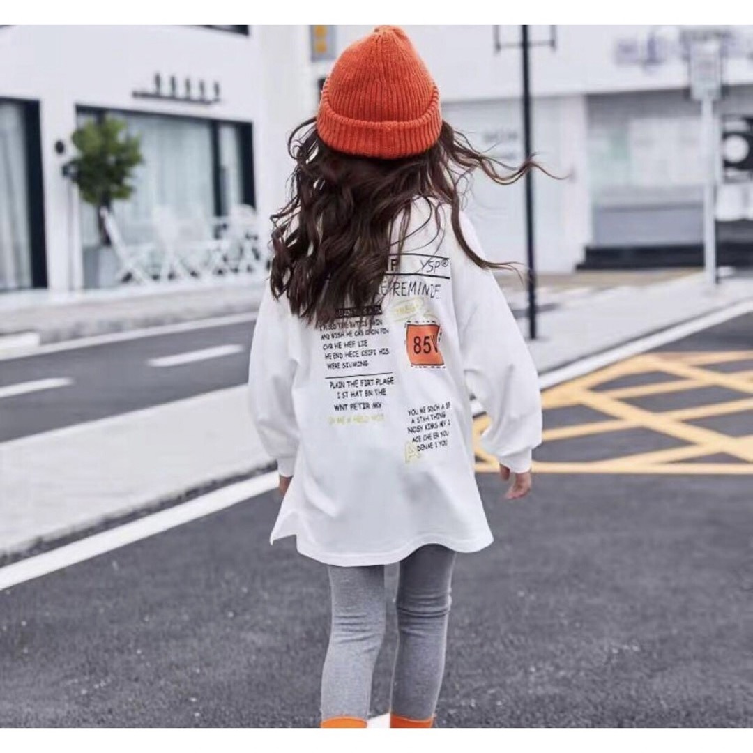 KUEA024ロングTシャツ トップス 子供服 キッズ 女の子 長袖 キッズ/ベビー/マタニティのキッズ服女の子用(90cm~)(Tシャツ/カットソー)の商品写真