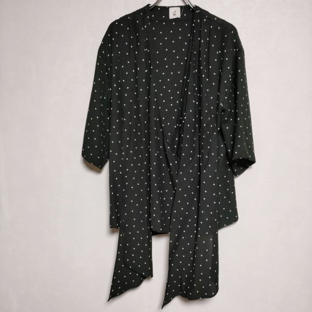 BEAUTY&YOUTH UNITED ARROWS(ビューティアンドユースユナイテッドアローズ)のROKU 6 BEAUTY&YOUTH DOT PRINT SHIRT ドットピンタック 水玉 定価24200円  ブラウス シャツ ブラック レディース ロクビューティアンドユース【中古】4-0429S∞ レディースのトップス(シャツ/ブラウス(長袖/七分))の商品写真