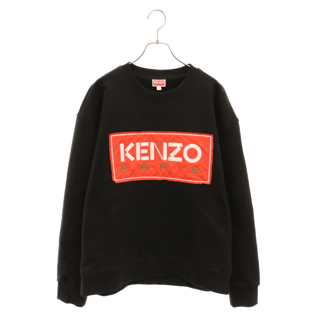 KENZO(ケンゾー)のKENZO ケンゾー ロゴワッペン クルーネックスウェットトレーナー FD55SW4474ME ブラック メンズのトップス(スウェット)の商品写真