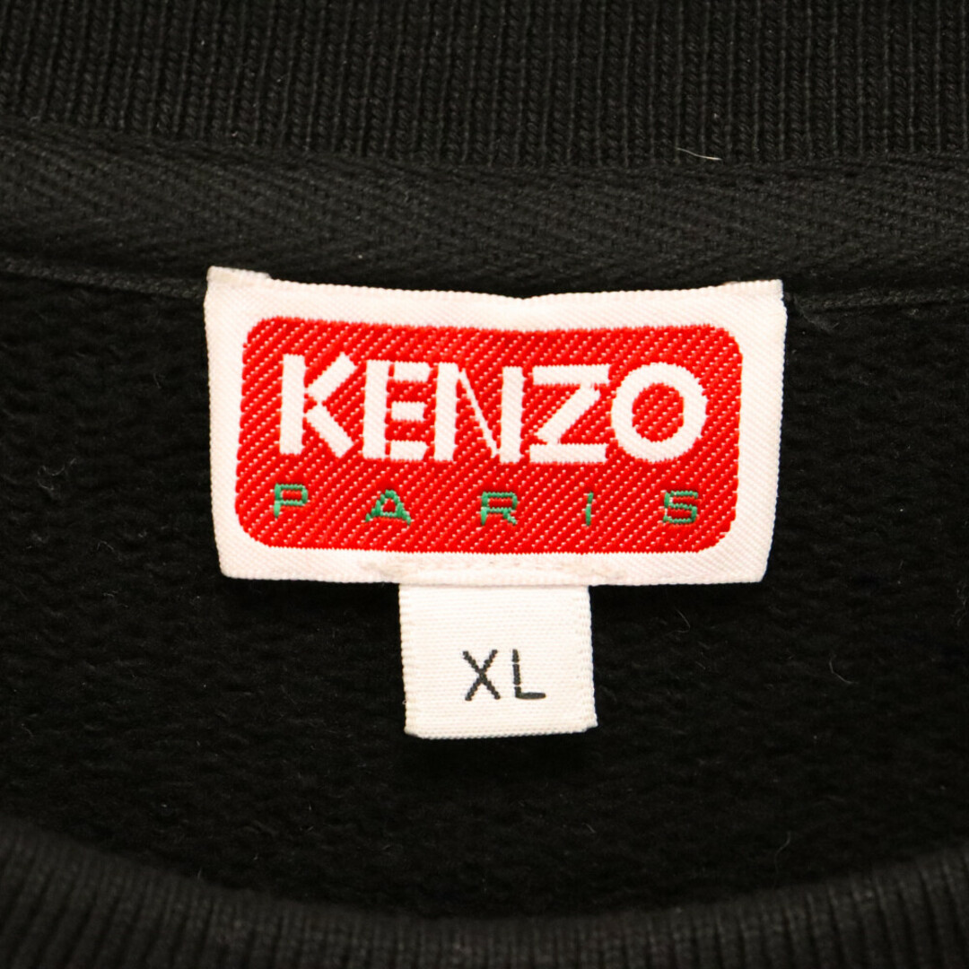 KENZO(ケンゾー)のKENZO ケンゾー ロゴワッペン クルーネックスウェットトレーナー FD55SW4474ME ブラック メンズのトップス(スウェット)の商品写真