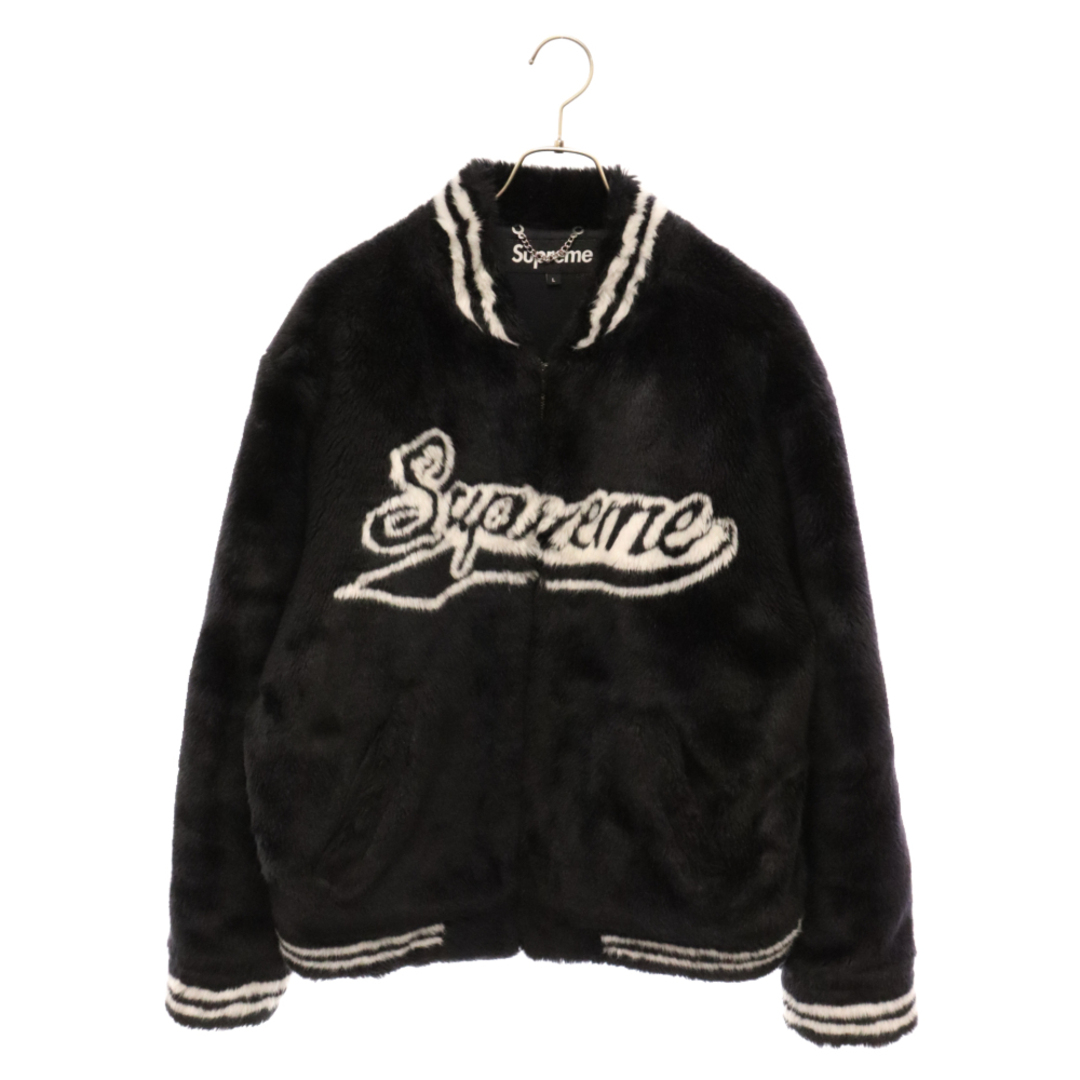 Supreme(シュプリーム)のSUPREME シュプリーム 20SS Faux Fur Varsity Jacket ロゴフェイクファーヴァーシティジャケット ブラック メンズのジャケット/アウター(フライトジャケット)の商品写真