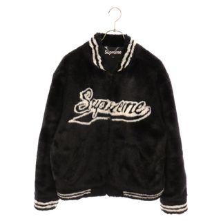 シュプリーム(Supreme)のSUPREME シュプリーム 20SS Faux Fur Varsity Jacket ロゴフェイクファーヴァーシティジャケット ブラック(フライトジャケット)