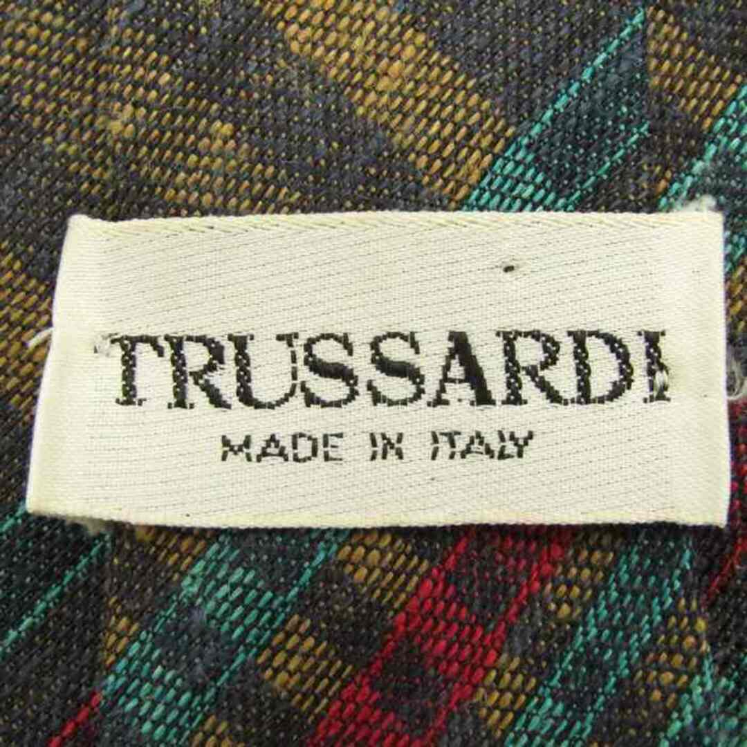 Trussardi(トラサルディ)のトラサルディ ブランドネクタイ チェック柄 シルク イタリア製 PO  メンズ ブルー TRUSSARDI メンズのファッション小物(ネクタイ)の商品写真